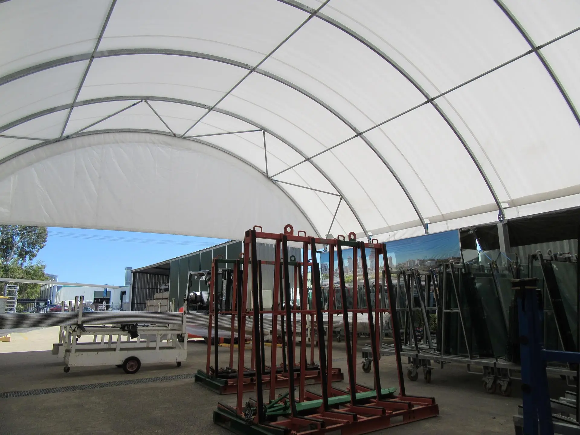 equipment protected under a dome shelter