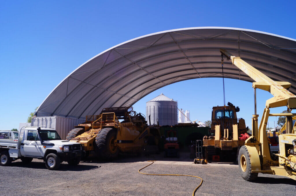 machinery protected under dome shelter